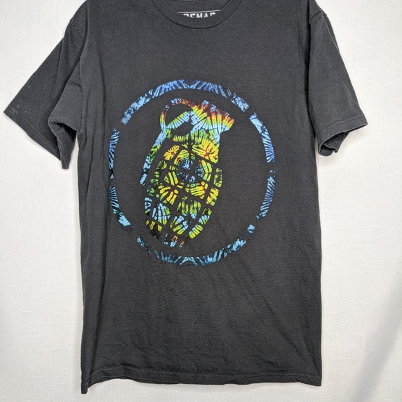 Grenade Grey Bright Colored Graphic Grenade Art Logo Graphic Tee Sz M - Picture 1 of 5